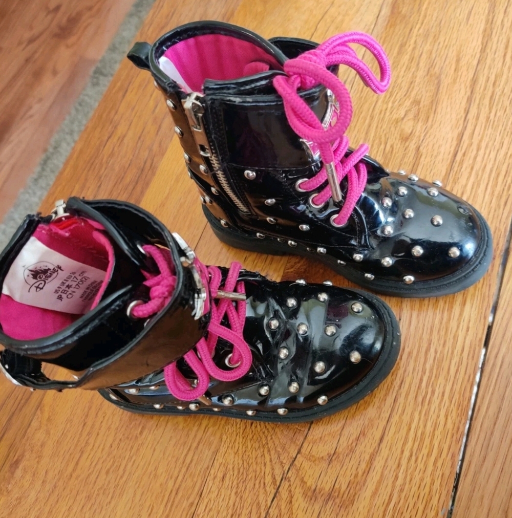 Disney | Descendants - Girl’s Black and Pink Studded Boots